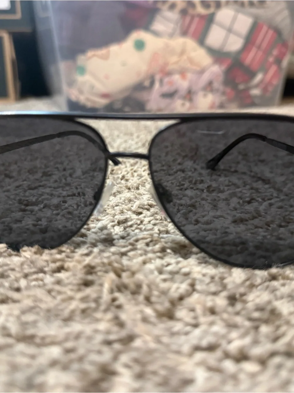 Quay Black Aviator Sunglasses